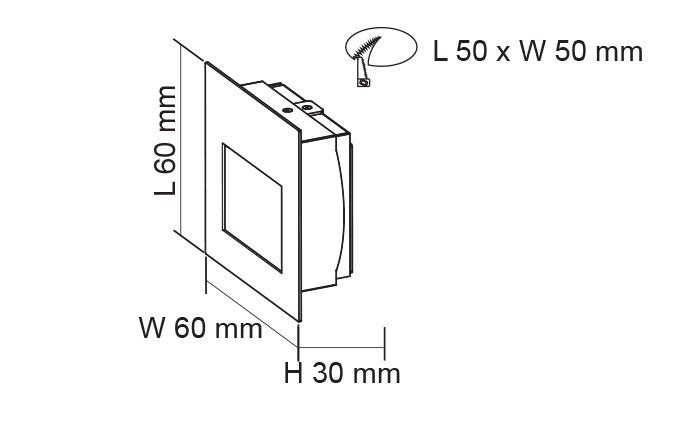 LEEMAN MINI S9319 Recessed LED Step Light Anodised Silver 12V 1.5W 3000K
