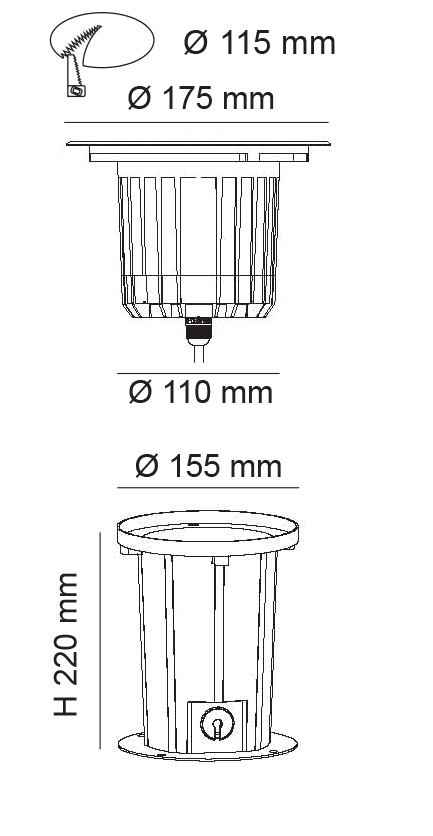 GEO S9343 240V Inground LED Light Stainless Steel 13W 3000K IP67