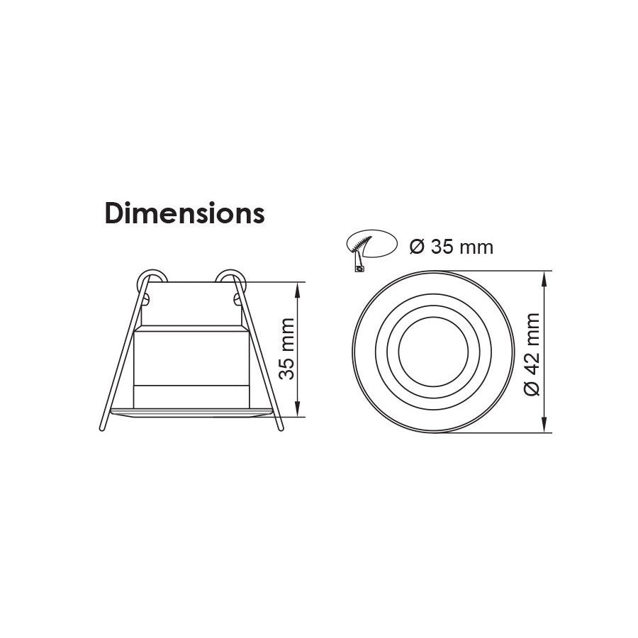 Star Spot Recessed LED Downlight 12V DC 3W White Aluminium 4000K