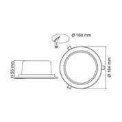 EXMOUTH S9522TC Recessed LED Round Shop Light White 15W/22W TRI Colour