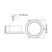 EXMOUTH S9523TC Recessed LED Round Shop Light Silver 28W/40W TRI Colour