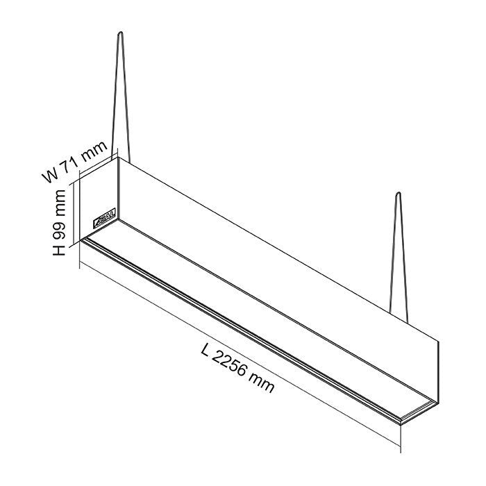 Titan LED Linear Light 80W White Aluminium TRI Colour