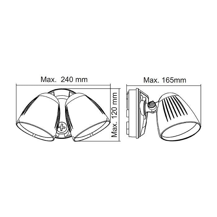 STARGEM II SE7060 2 Light LED Floodlight Black 2x10W 5000K IP54