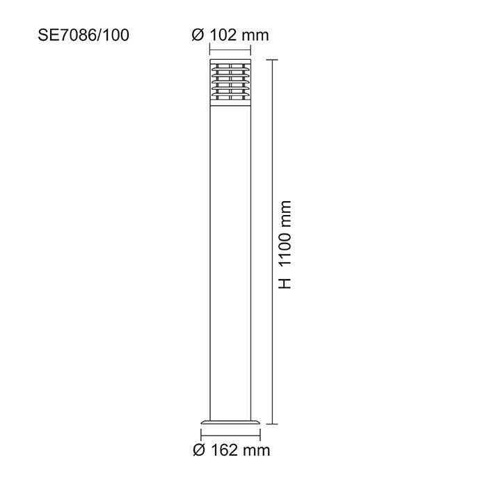 SWAN SE7086/100 1 Light Bollard Light Stainless Steel