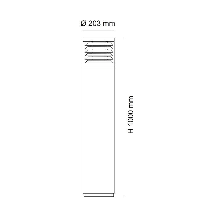 BOLLARD SE7102/LGLS 1 Light Bollard Light Black IP54