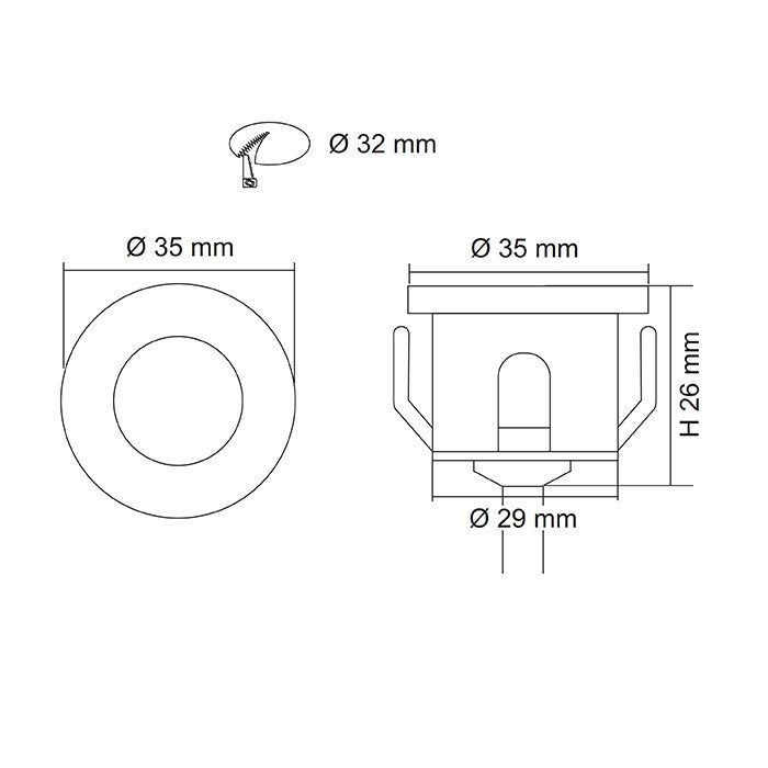 HAMPTONS SE8002 LED Deck Light Kit Stainless Steel 3000K IP67