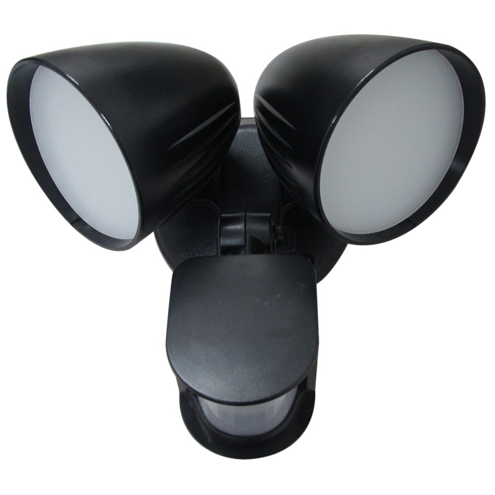 STARGEM II 2 Light LED Security Wall Light Black 2x10W 5000K IP54