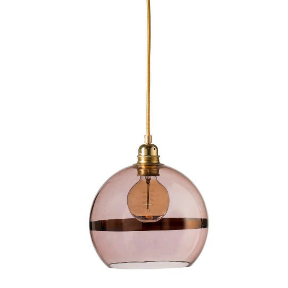 Rowan Pendant Light W220mm Obsidian Glass Shiny Gold