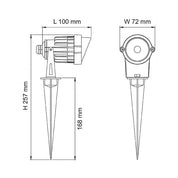 SL7266 12V Mini LED Spike Light 6W 3000K IP65
