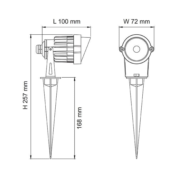 SL7266 12V Mini LED Spike Light 6W 3000K IP65