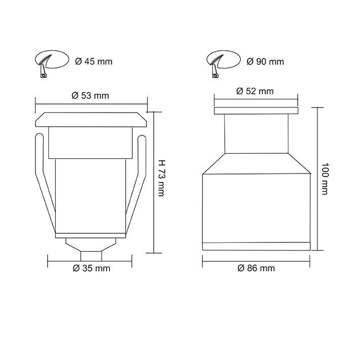 GLOW SL7362 12V Inground LED Light Stainless Steel 4W 3000K IP67