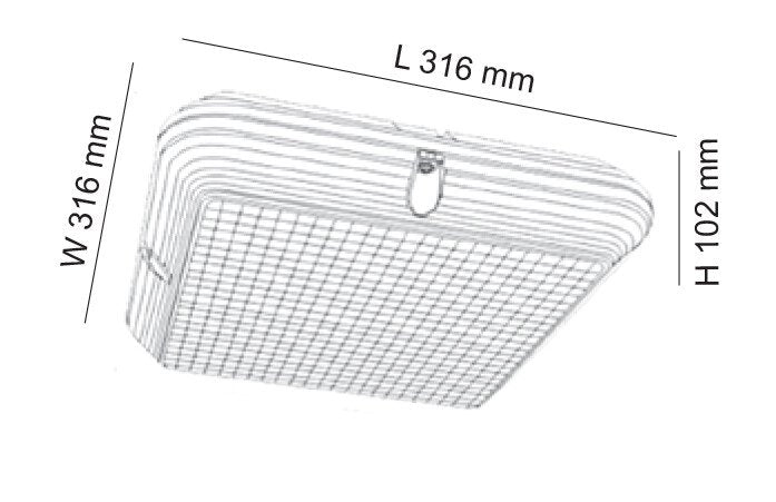 MEMPHIS Square LED Bunker Light 22W 4000K IP65