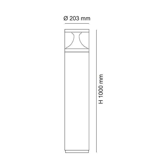 BOLLARD SLA7102 LED Bollard Light Silver 18W 6000K IP54