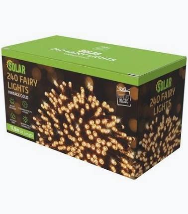 Fairy lights 240 vintage gold.   SOLAR