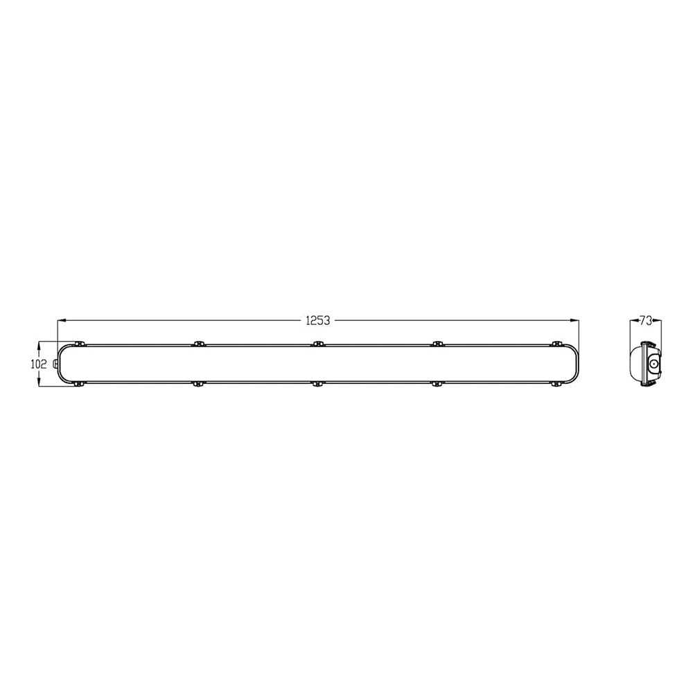 SOL-ECO Emergency LED Batten 40W Grey Polycarbonate 3CCT