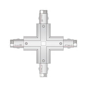 STR Cross Shaped Connector For Three Circuit Track Black