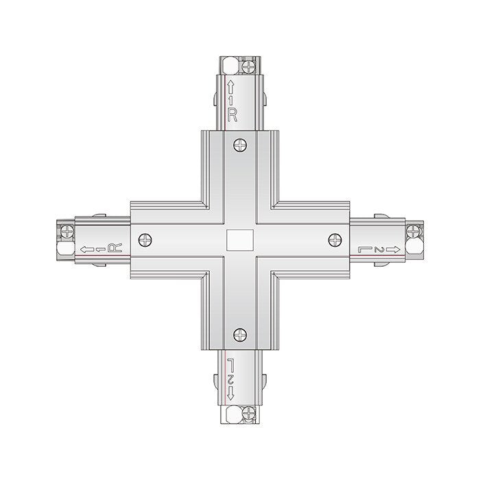 STR Cross Shaped Connector For Three Circuit Track White