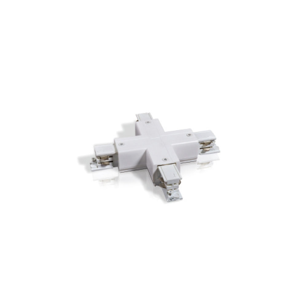 STR Cross Shaped Connector For Three Circuit Track White