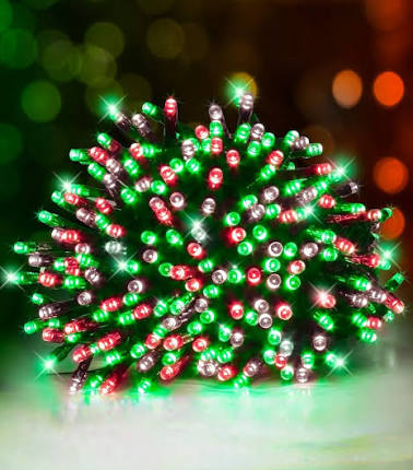 Solar/USB 500-LED Christmas fairy lights