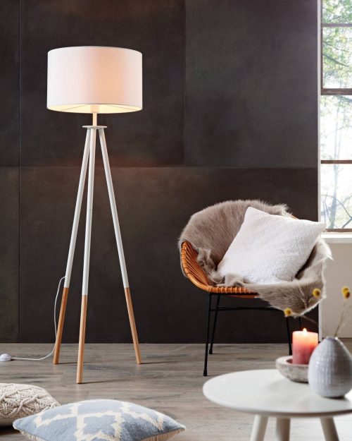49156N White Wood Floor Lamp Application