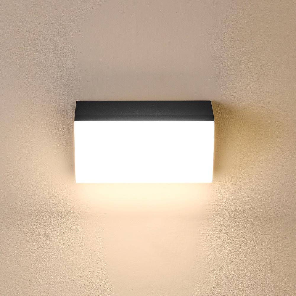 Harrington 10W Black LED Wall Light On