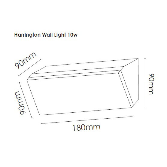 Harrington 10W Wall Light Dimensions