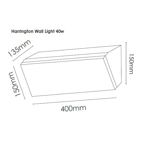 Harrington 36W Wall Light Dimensions